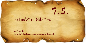 Tolmár Sára névjegykártya