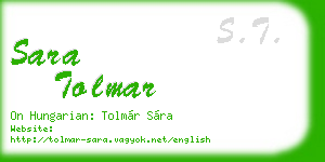 sara tolmar business card